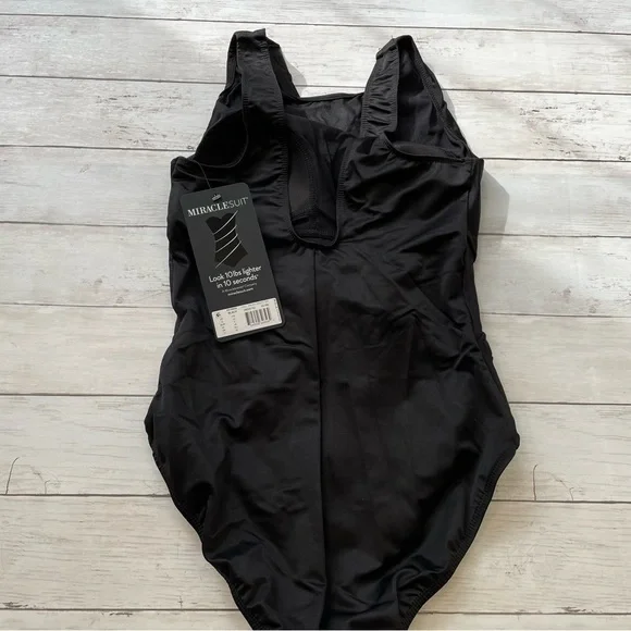 Miracle-suit Women’s Illusionists Palma Mesh One-Piece Swimsuit Black 12 $195